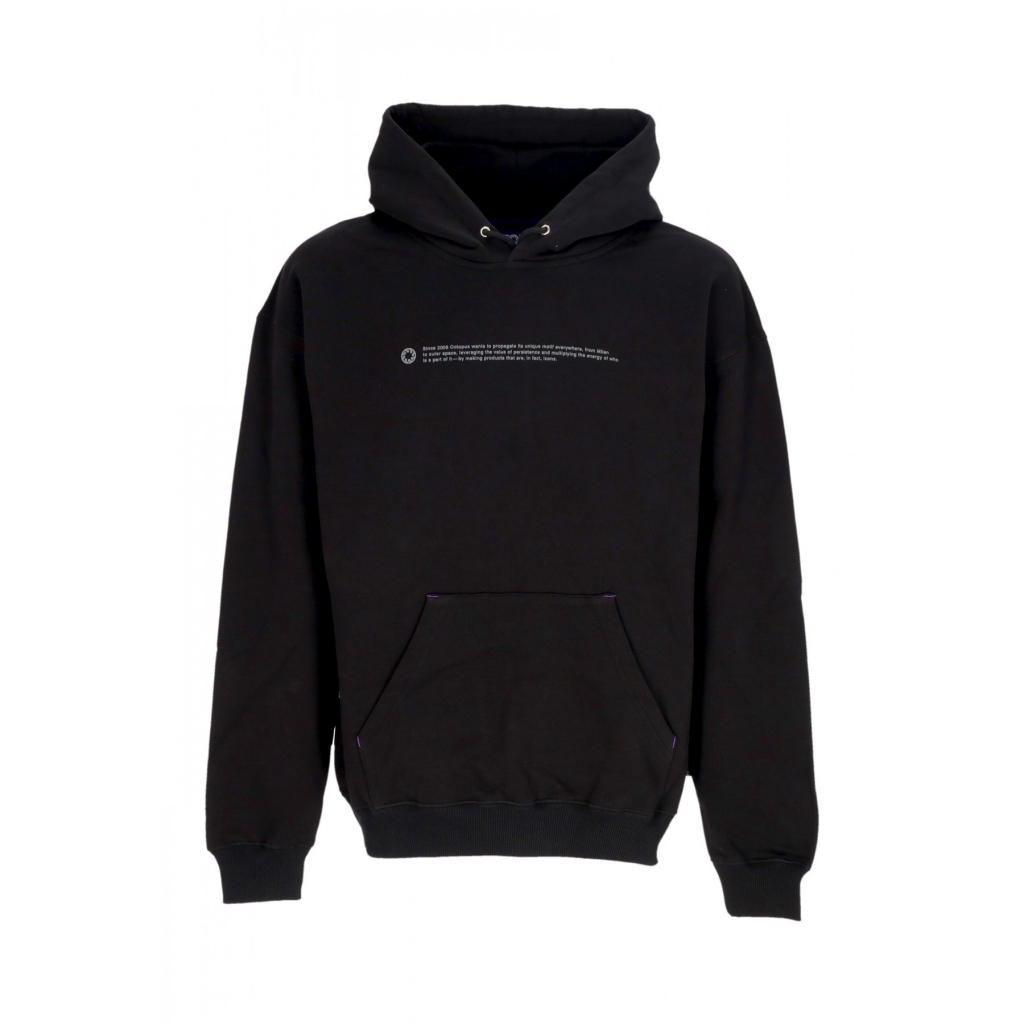 felpa leggera cappuccio uomo outline logo hoodie BLACK