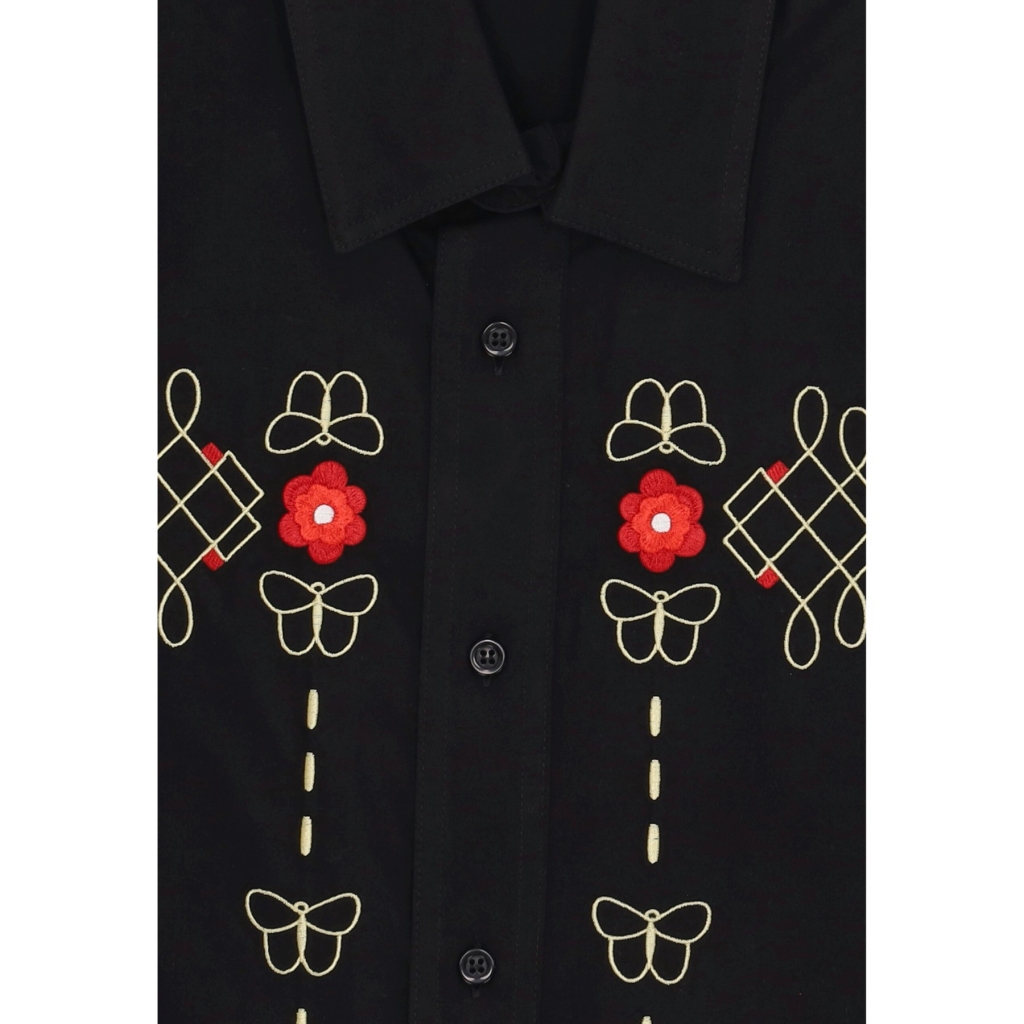 camicia manica corta uomo western s/s shirt BLACK