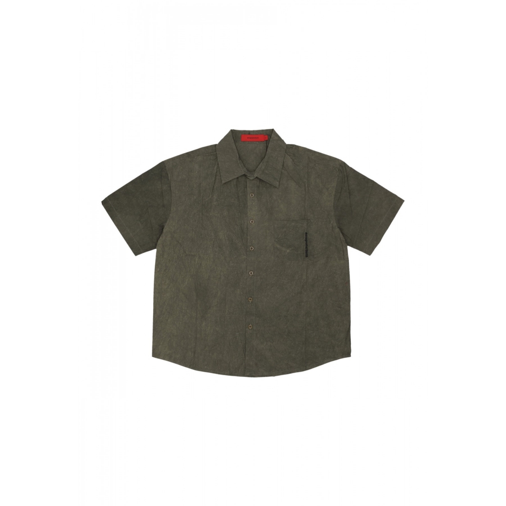 camicia manica corta uomo acu shirt GREEN