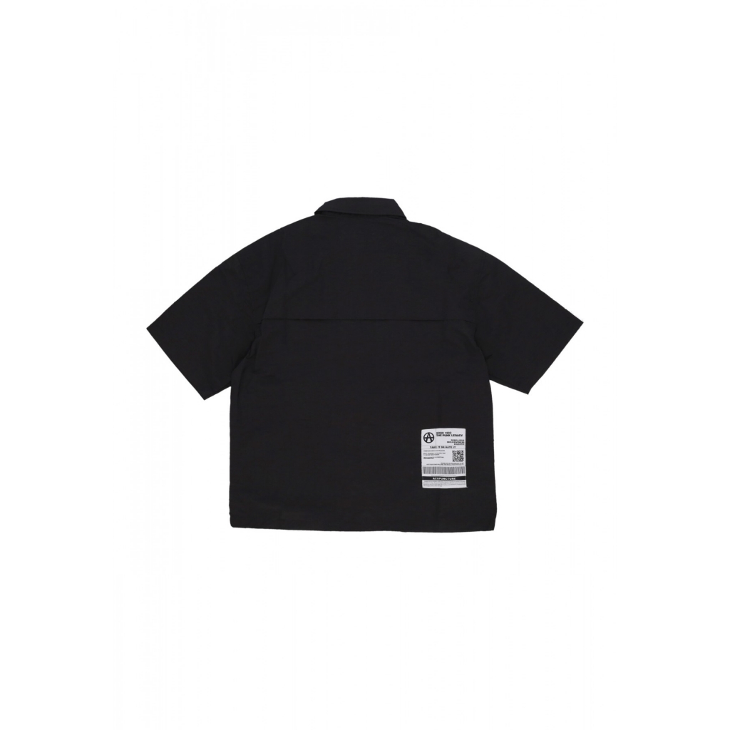camicia manica corta uomo acu short sleeve shirt BLACK
