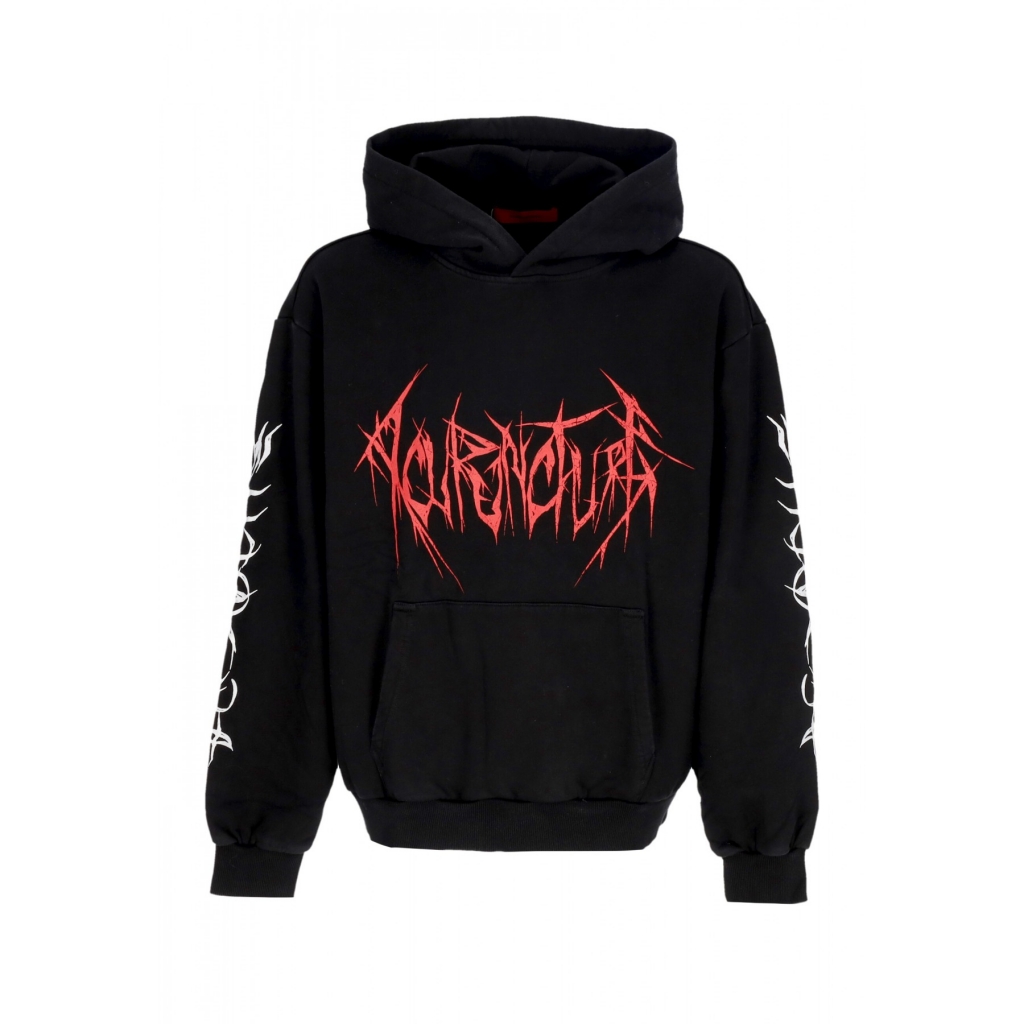 felpa leggera cappuccio uomo knife mark hoodie BLACK