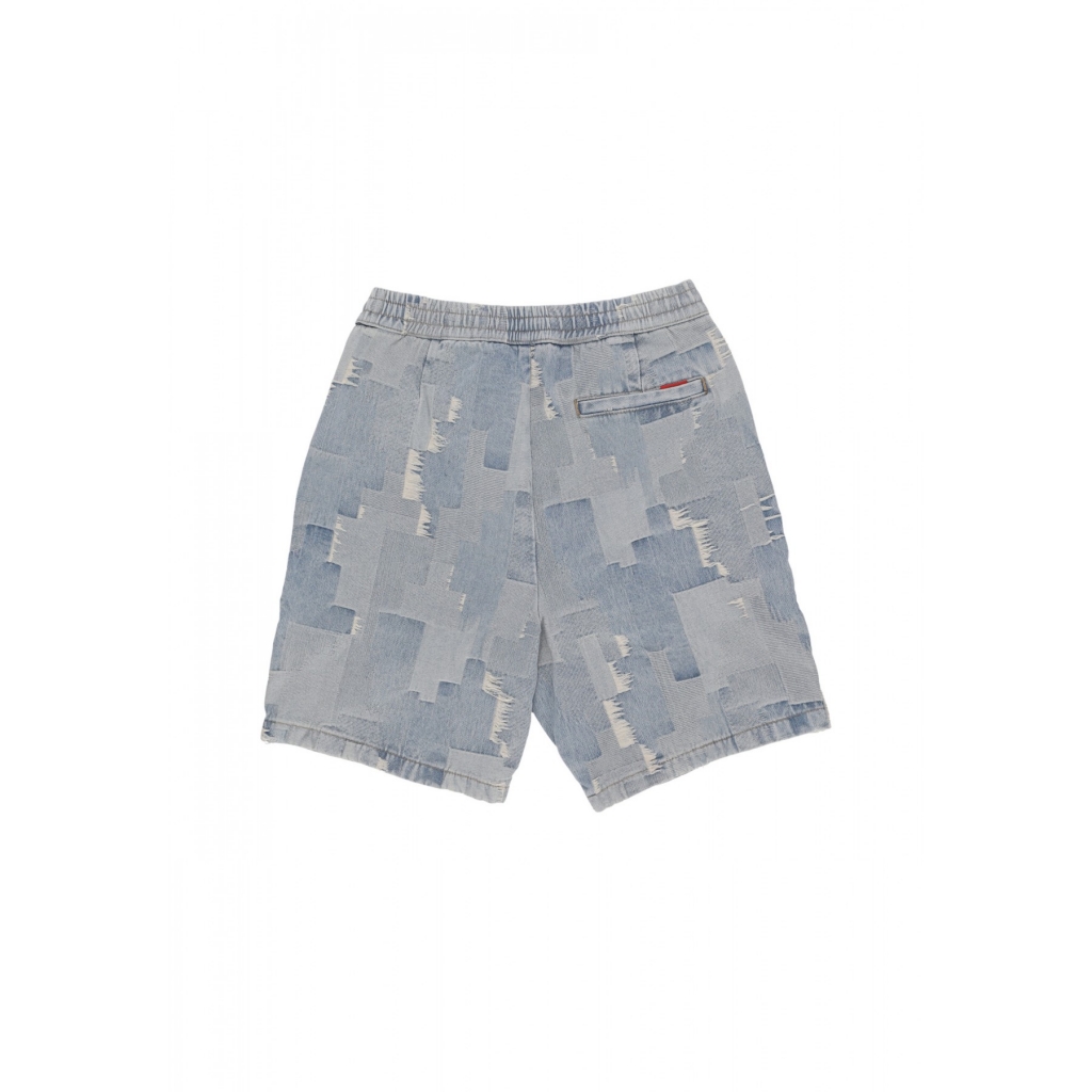 jeans uomo patch work denim short BLUE