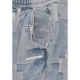 jeans uomo patch work denim short BLUE