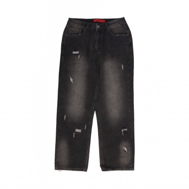 jeans uomo loose straight denim pants DARK BLUE