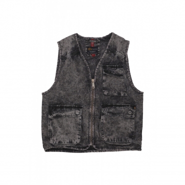 smanicato uomo canvas acid vest BLACK