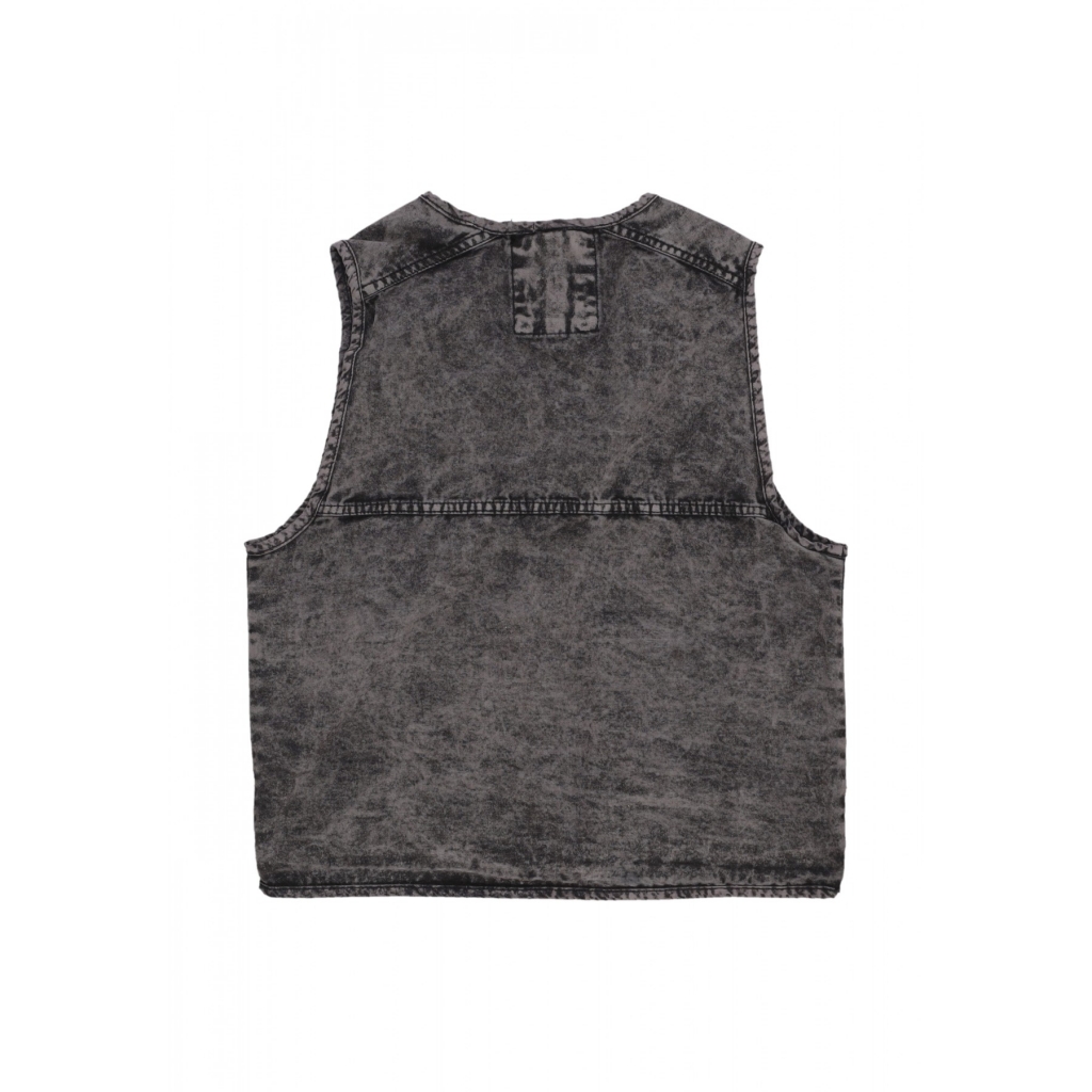 smanicato uomo canvas acid vest BLACK