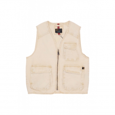 smanicato uomo canvas acid vest VINTAGE WHITE