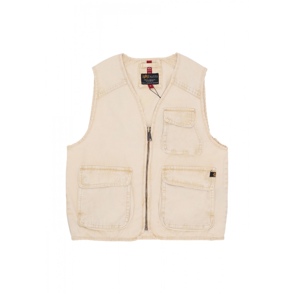 smanicato uomo canvas acid vest VINTAGE WHITE