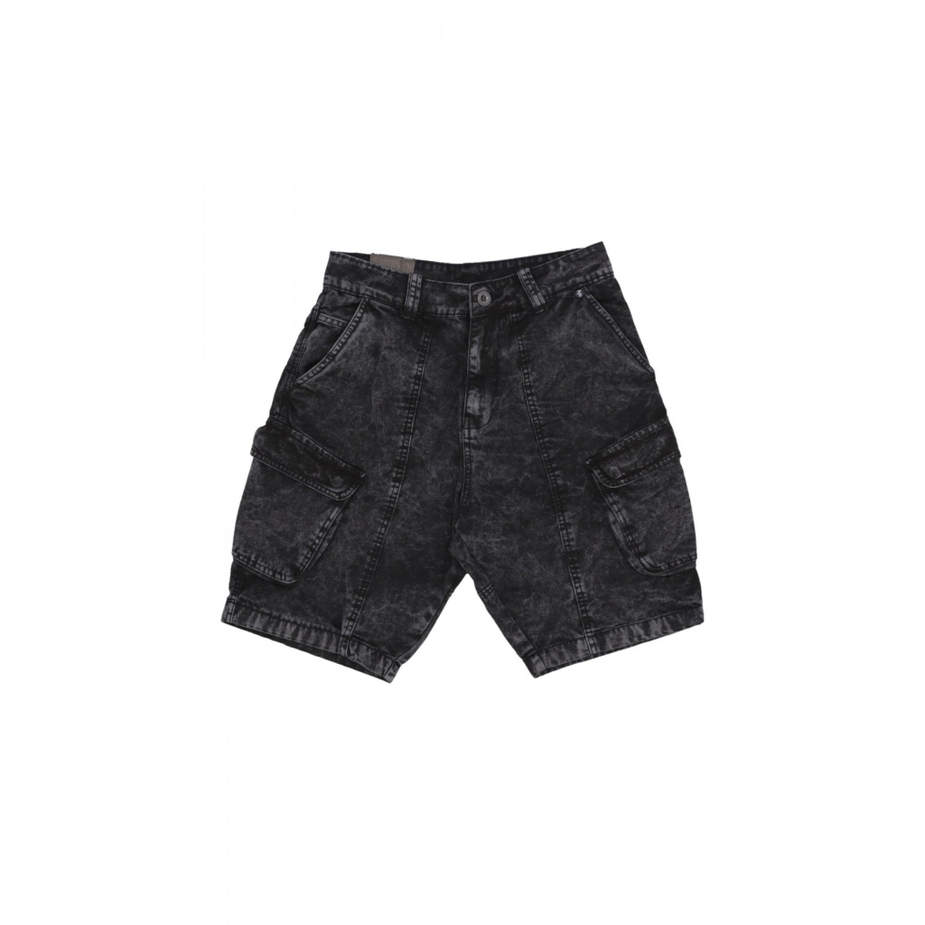 pantalone corto uomo canvas acid shorts BLACK