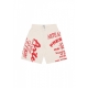 pantalone corto uomo red print shorts CREAM