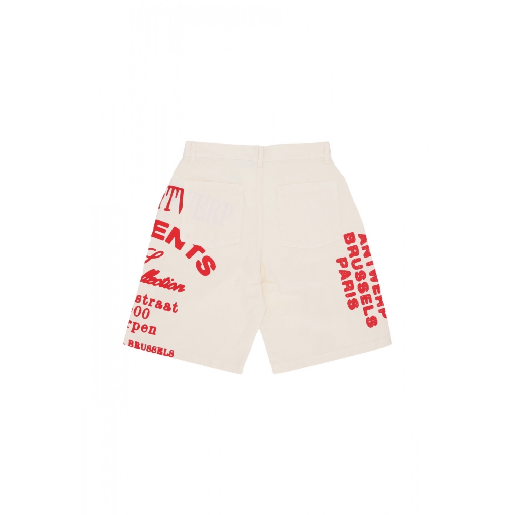 pantalone corto uomo red print shorts CREAM