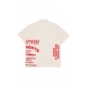 camicia manica corta uomo red print shirt CREAM