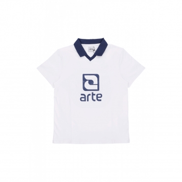 polo manica corta uomo logo collar tee WHITE/NAVY