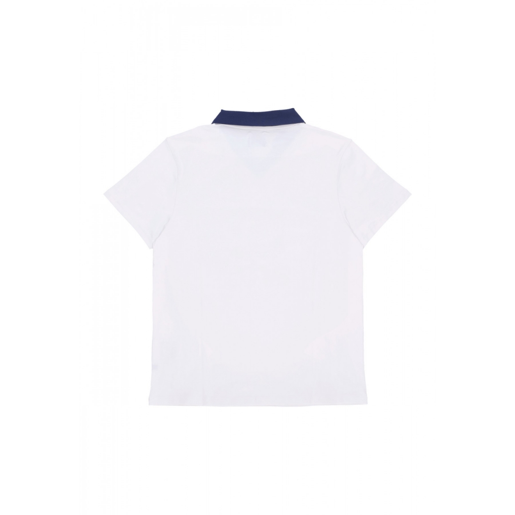 polo manica corta uomo logo collar tee WHITE/NAVY
