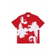 camicia manica corta uomo big flower shirt RED/WHITE