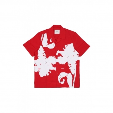 camicia manica corta uomo big flower shirt RED/WHITE