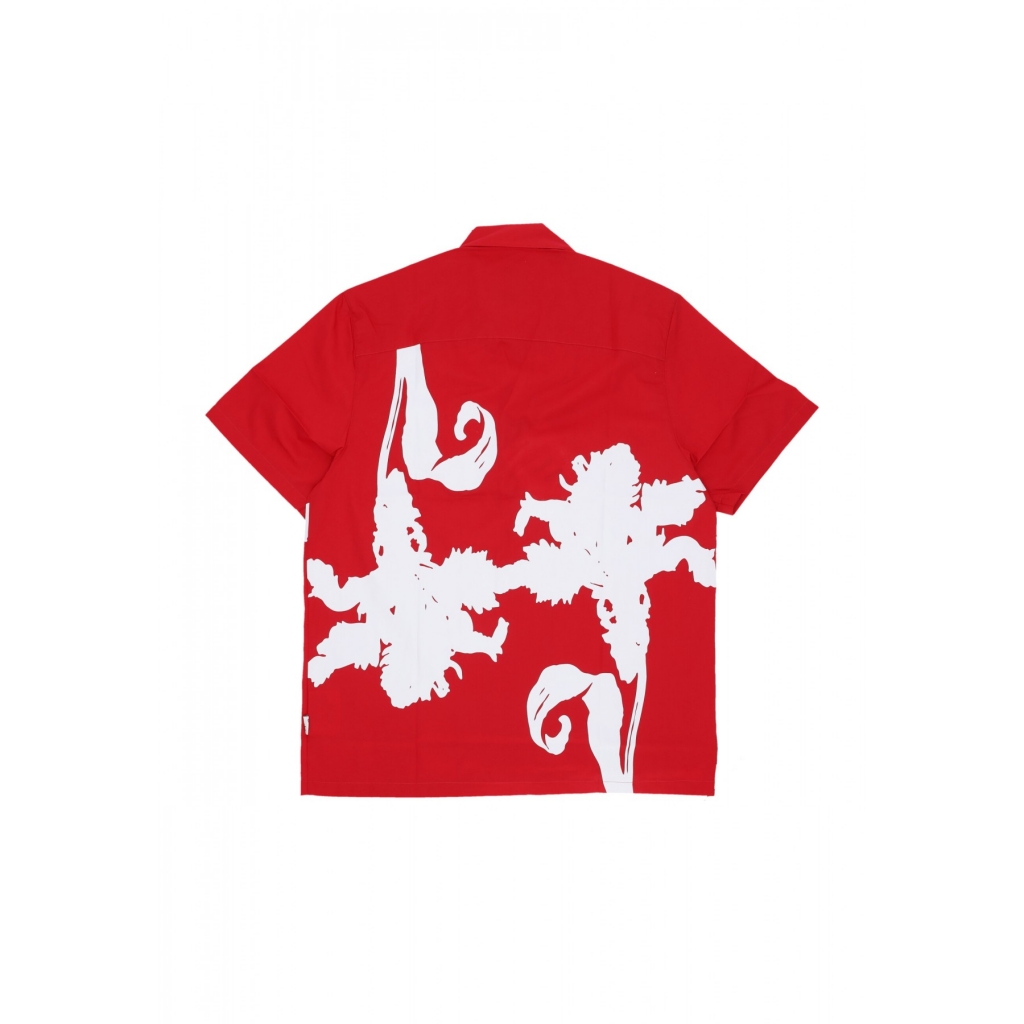 camicia manica corta uomo big flower shirt RED/WHITE