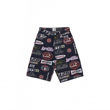 jeans uomo allover print short DARK DENIM
