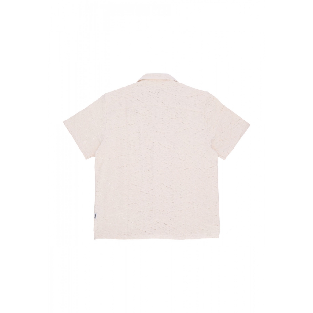 camicia manica corta uomo crochet shirt CREAM