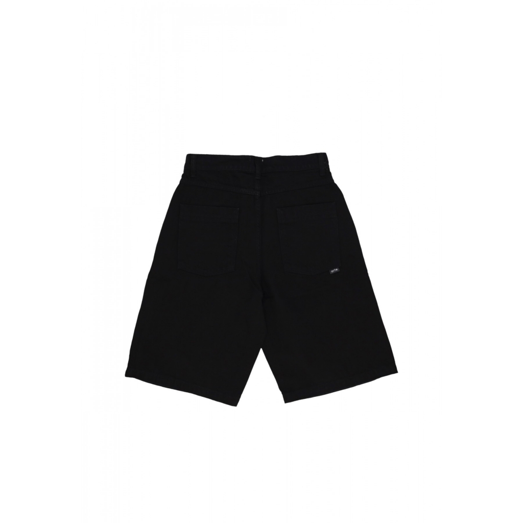jeans uomo belt detail shorts BLACK