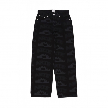 jeans uomo heart printed pants BLACK
