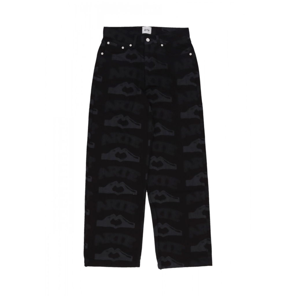 jeans uomo heart printed pants BLACK