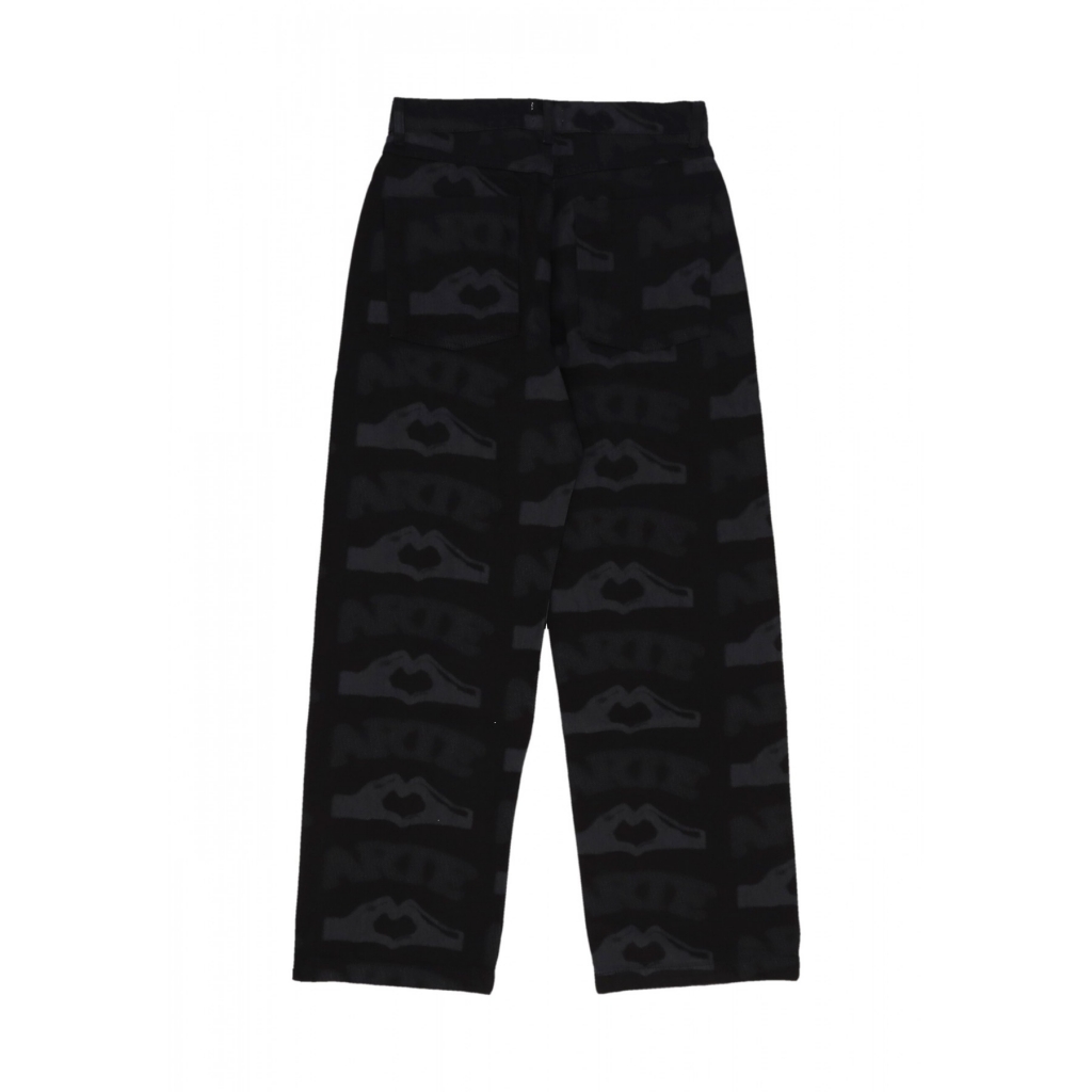 jeans uomo heart printed pants BLACK