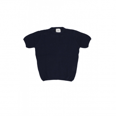 maglietta manica lunga uomo crochet knit tee NAVY