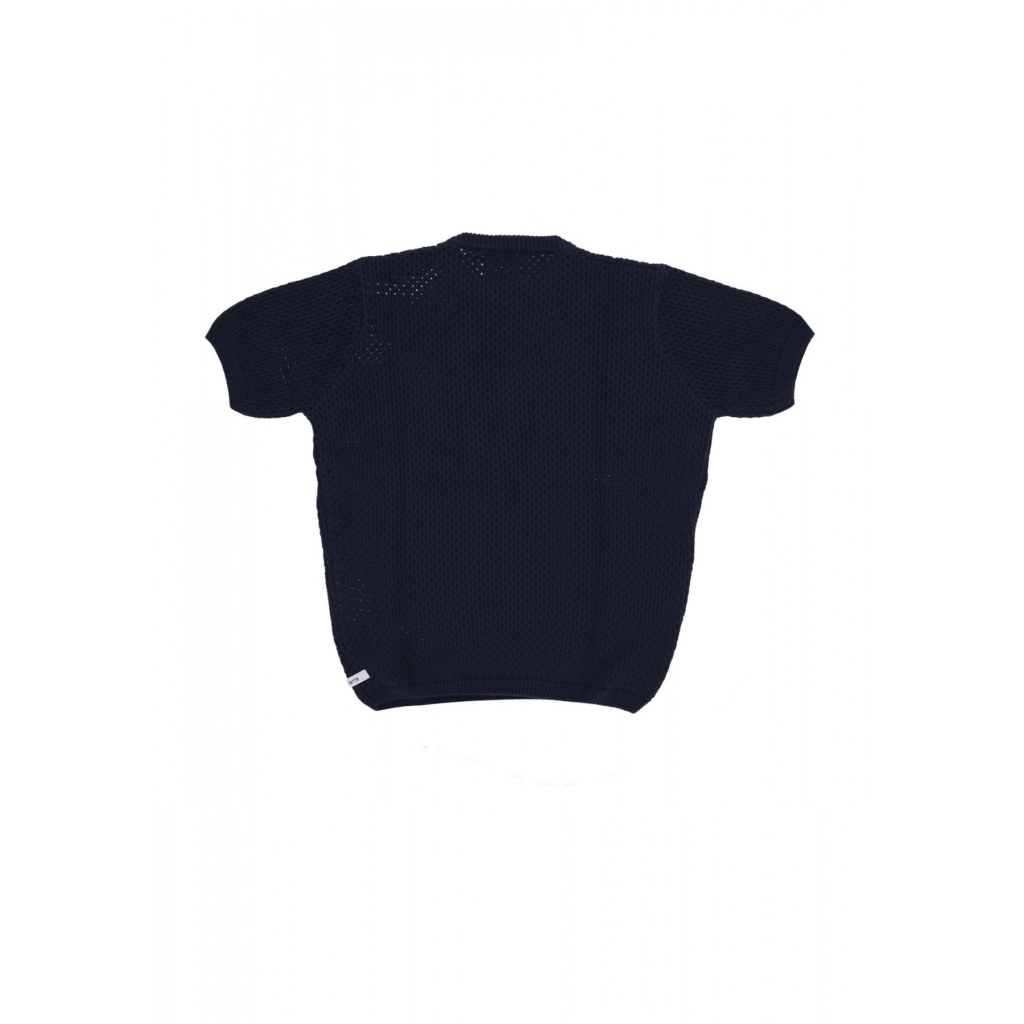maglietta manica lunga uomo crochet knit tee NAVY