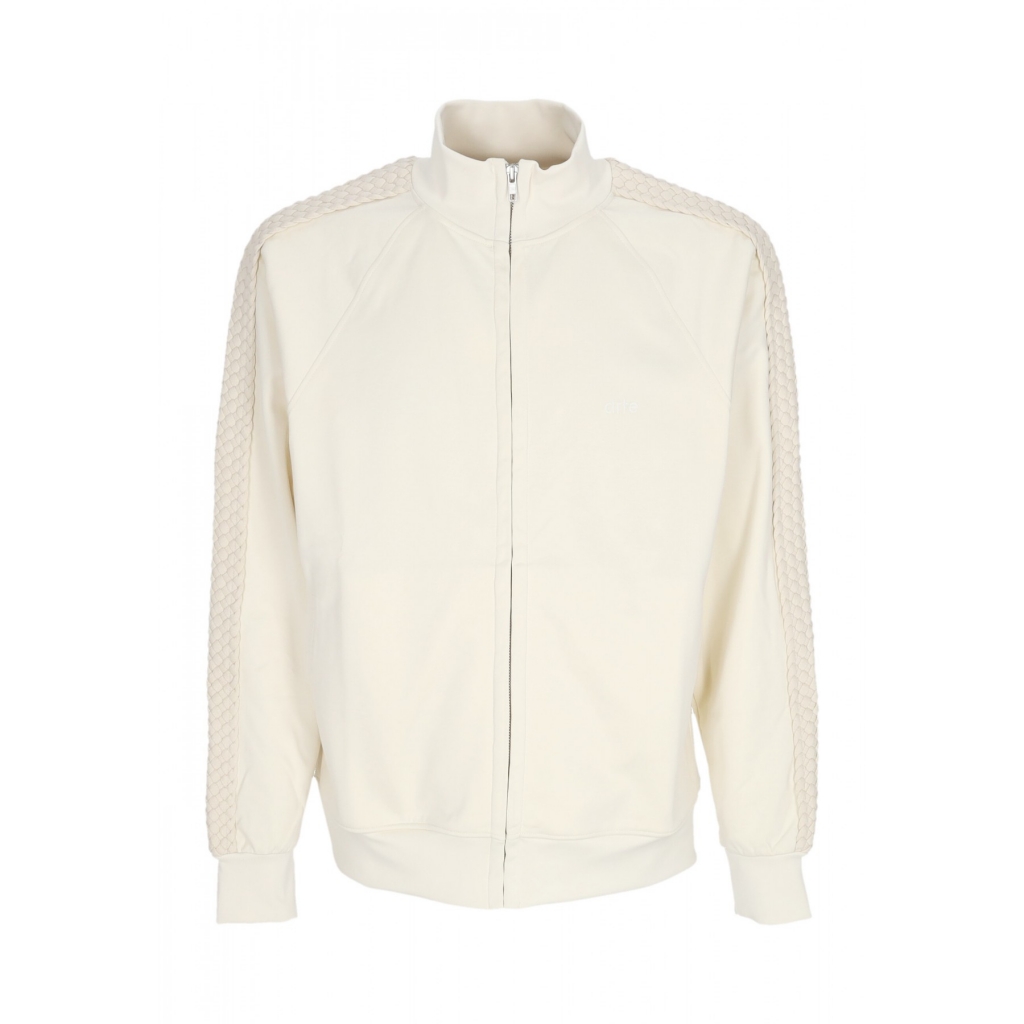 felpa leggera collo alto uomo braid strip jacket CREAM