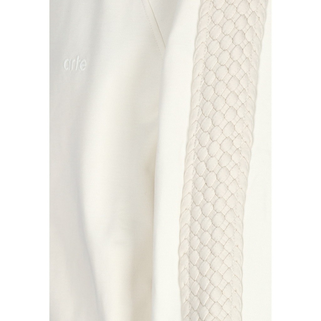 felpa leggera collo alto uomo braid strip jacket CREAM