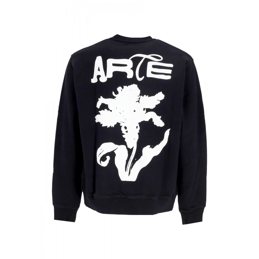 felpa leggera girocollo uomo flower crewneck BLACK