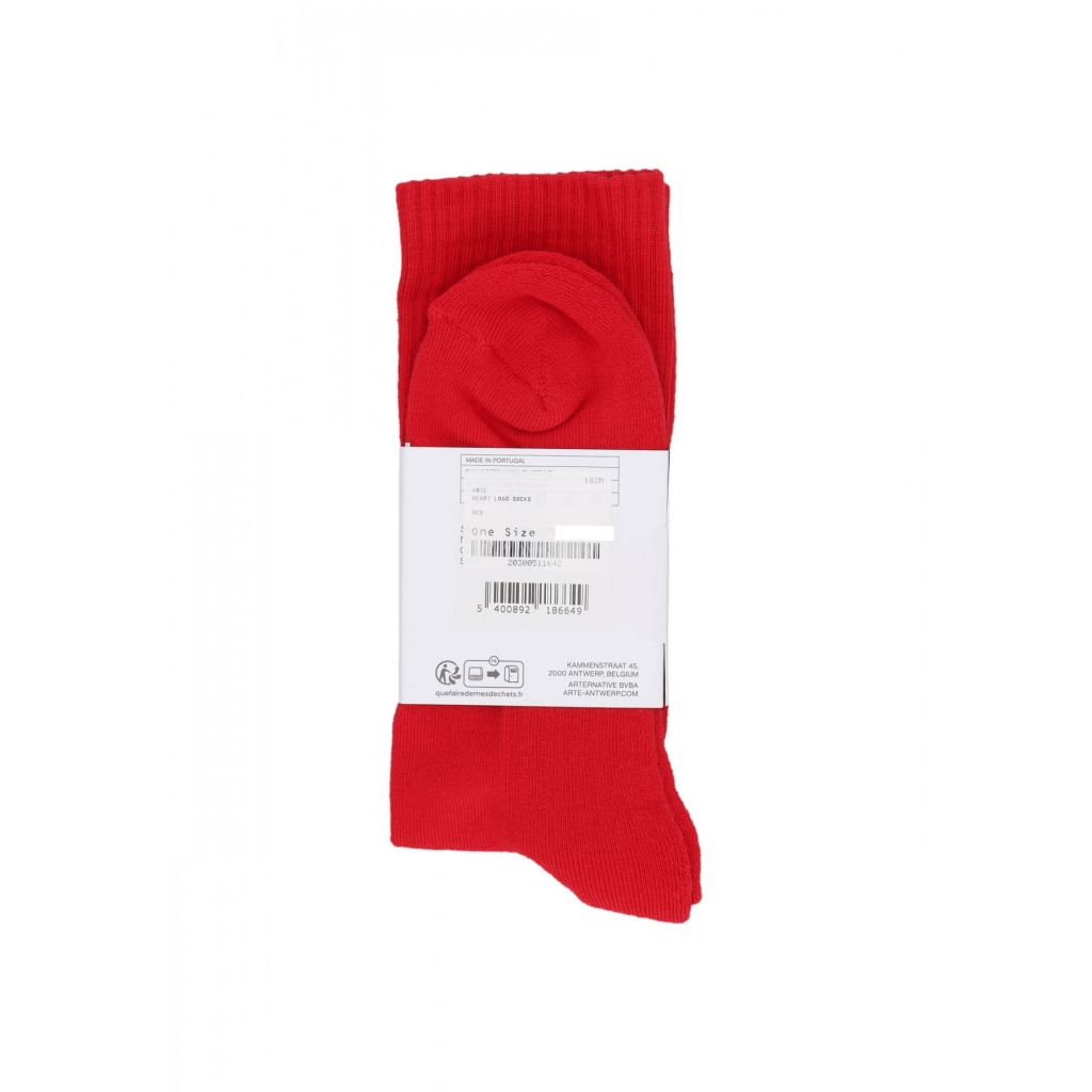 calza media uomo heart logo socks RED