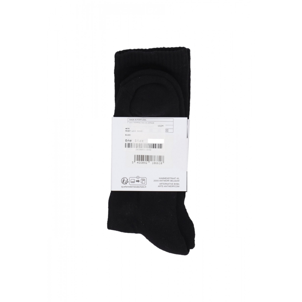 calza media uomo heart logo socks BLACK