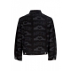 giubbotto jeans uomo heart printed jacket BLACK