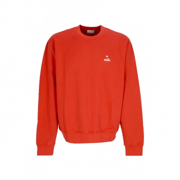 felpa leggera girocollo uomo heart crewneck RED