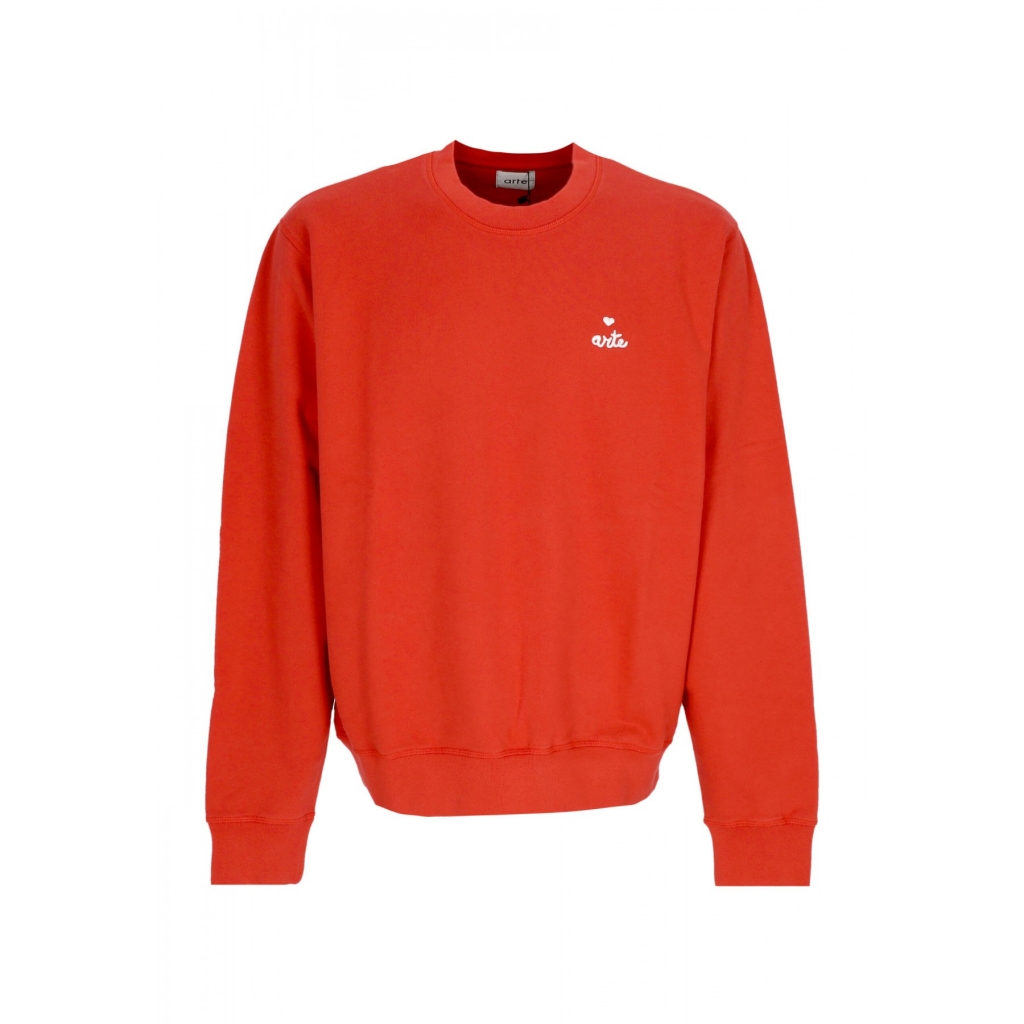 felpa leggera girocollo uomo heart crewneck RED