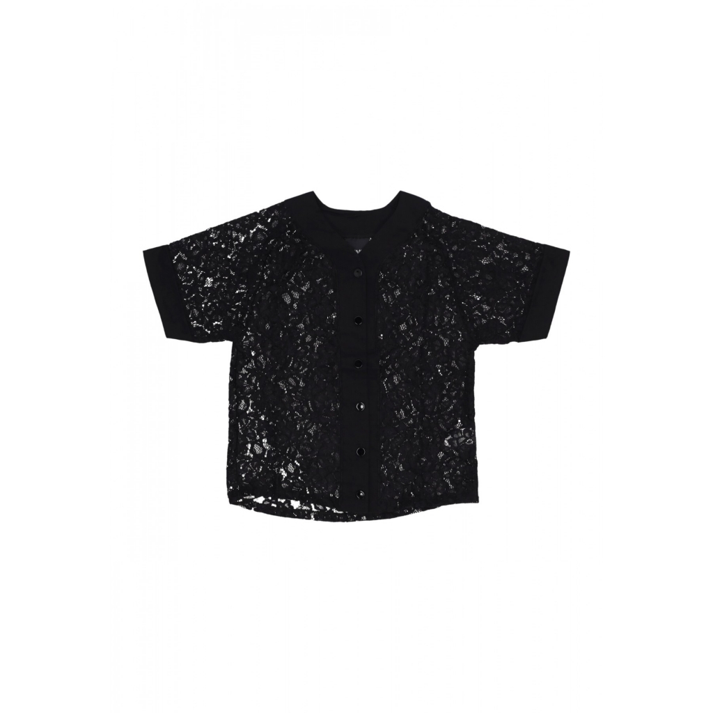 camicia manica corta donna w lace shirt BLACK