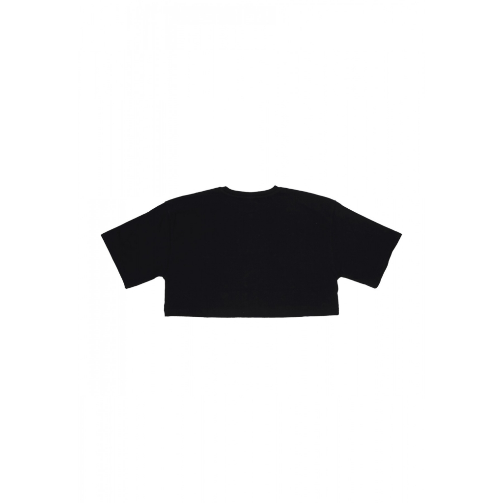 maglietta corta donna w logo strass crop tee BLACK
