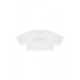 maglietta corta donna w logo strass crop tee WHITE