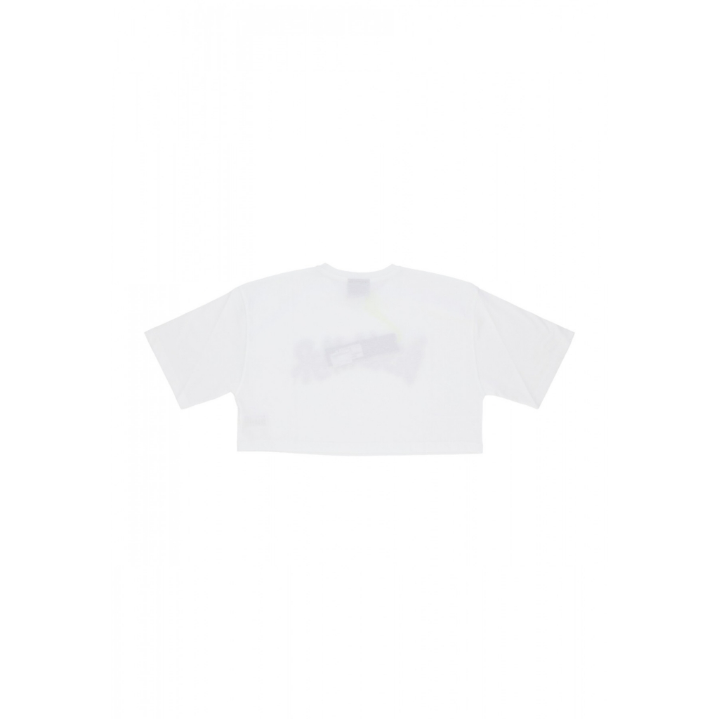 maglietta corta donna w logo strass crop tee WHITE