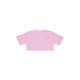 maglietta corta donna w logo strass crop tee PINK