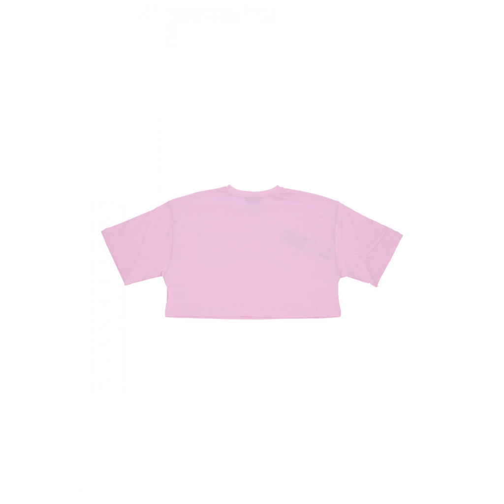 maglietta corta donna w logo strass crop tee PINK