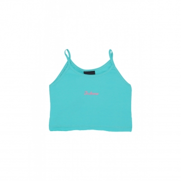 canotta corta donna w logo crop tank MINT/ST FUCHSIA