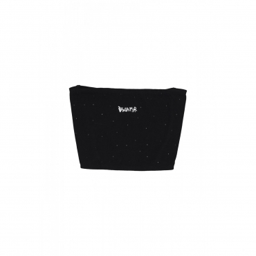top donna w strass essential logo top BLACK