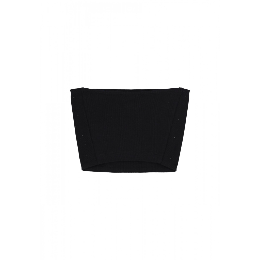 top donna w strass essential logo top BLACK