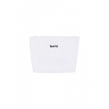 top donna w strass essential logo top WHITE