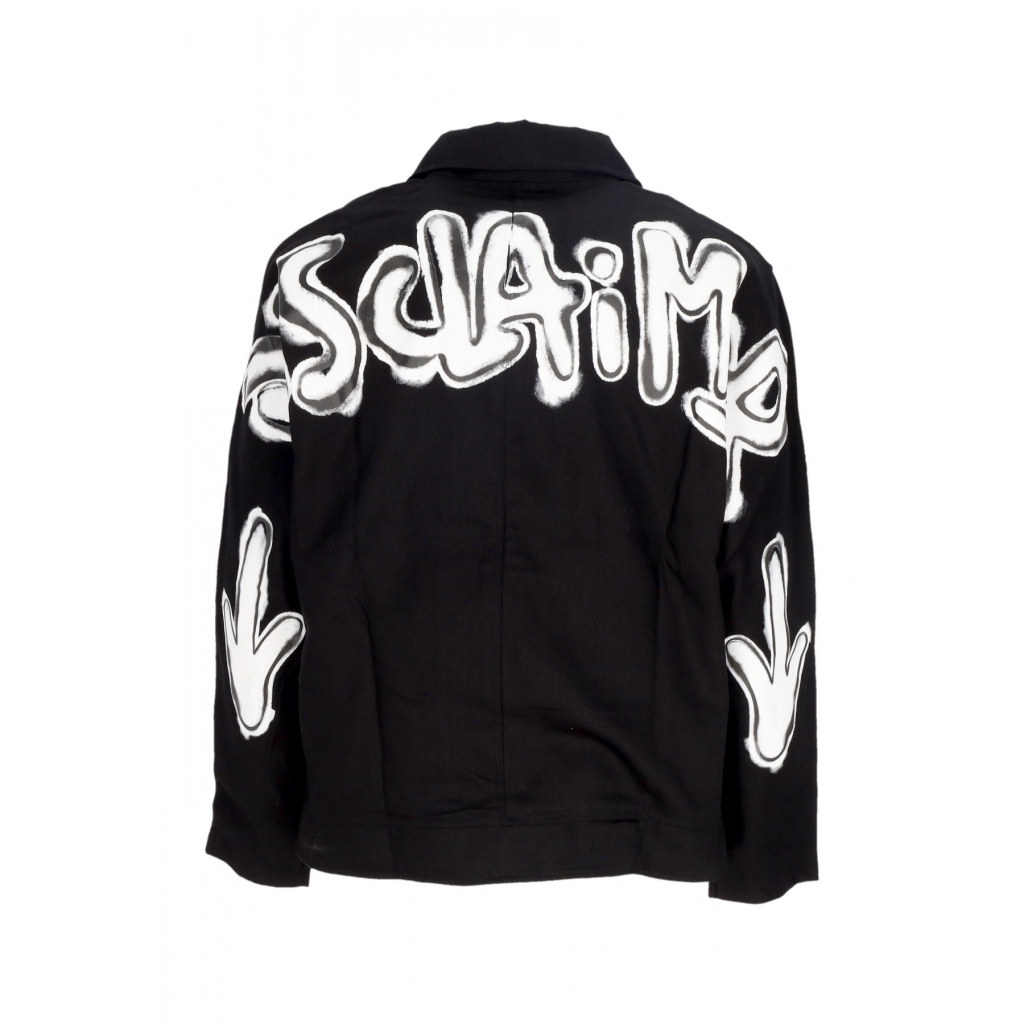 giubbotto uomo back logo jacket BLACK