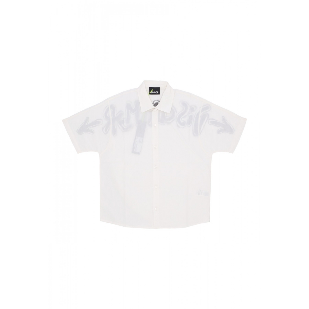 camicia manica corta uomo back big logo shirt WHITE