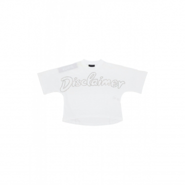 maglietta corta donna w strass logo crop tee WHITE/STRASS BOREAL